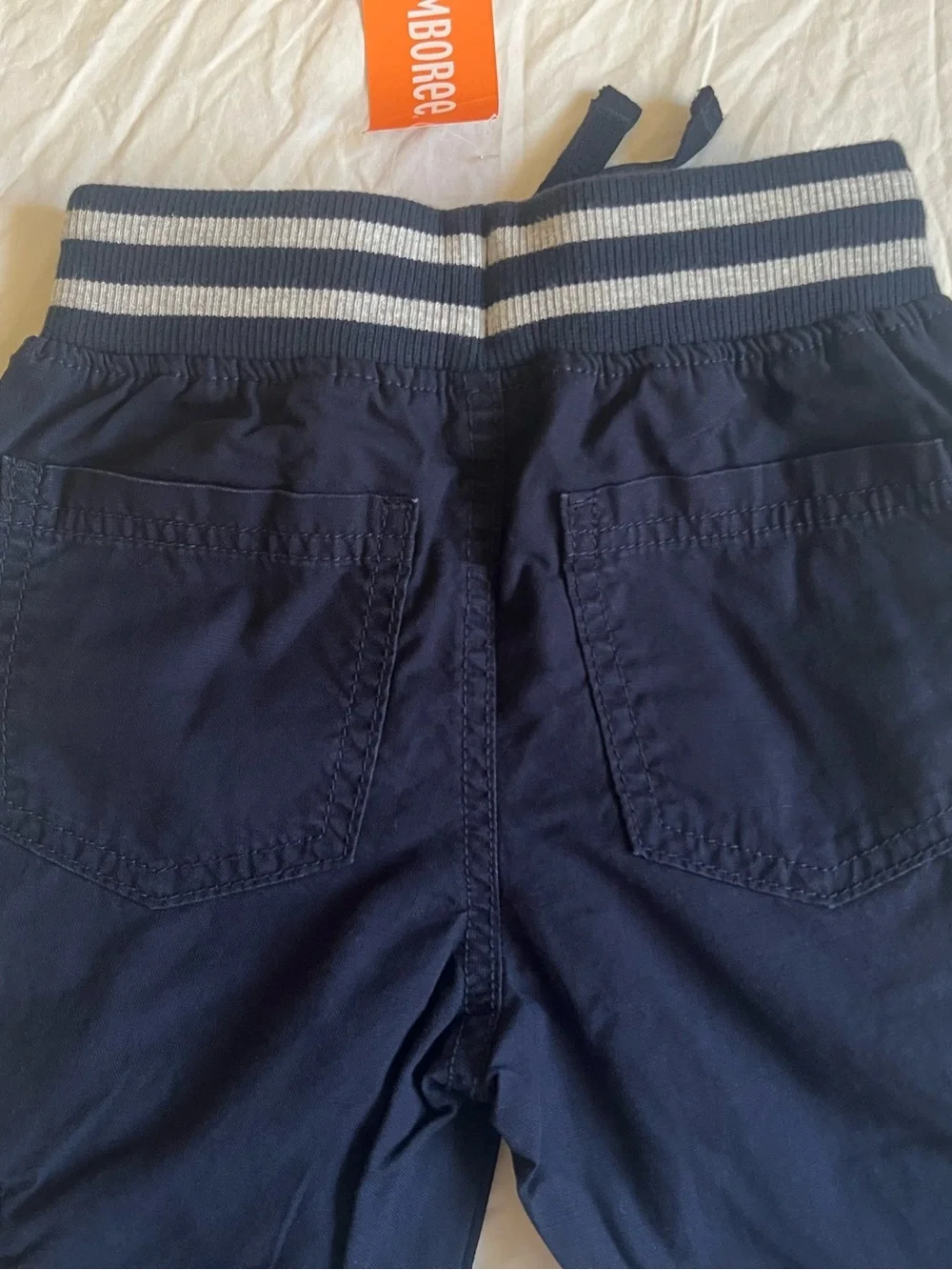 NWT Gymboree Boys Pull On Cargo Navy Blue Pants Elastic Waistband Size 6